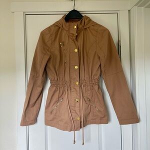 Rose gold/tan y2k parka windbreaker coat